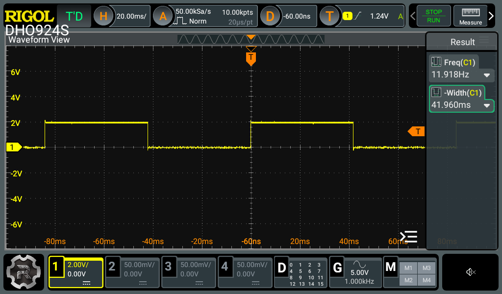 The cpu-clock LED at slow: 11.918 Hz